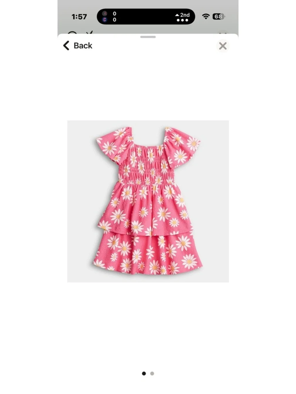 Jumping Beans Pink Daisy Print Dress for Toddler Girls, Size 2T